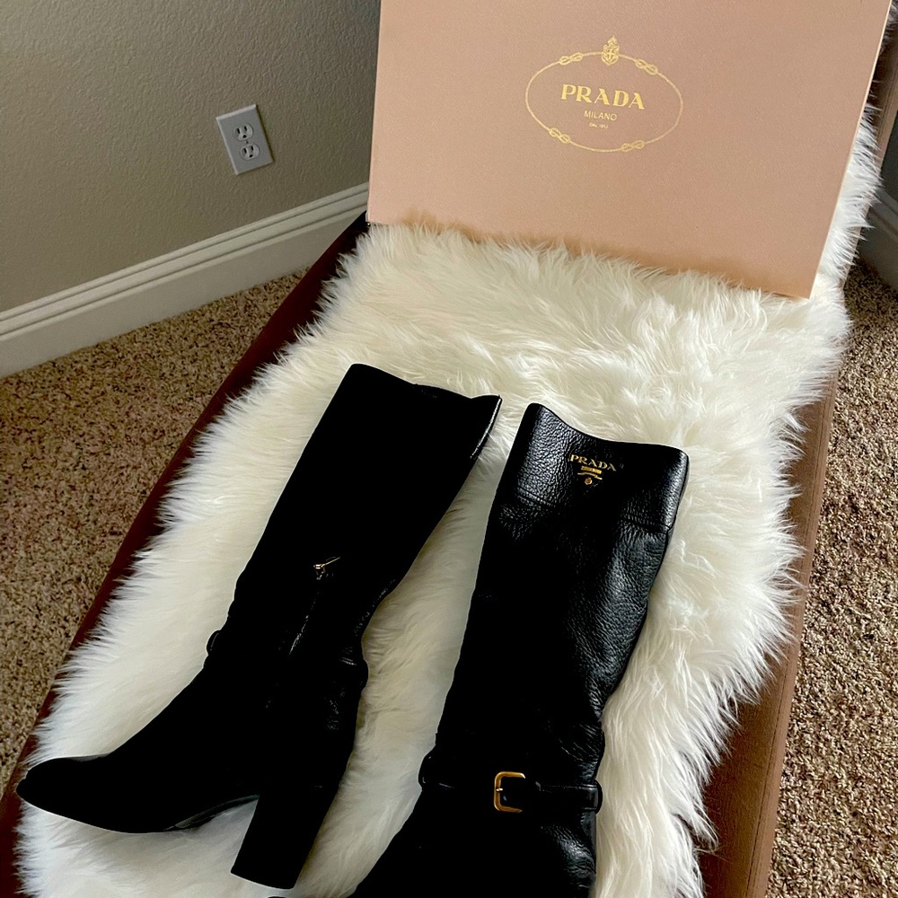 Authentic Prada knee high riding boots Sz. 40.5
